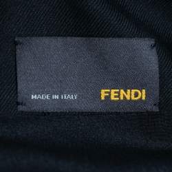 Fendi Black Crepe Pleated Button Front Dress M