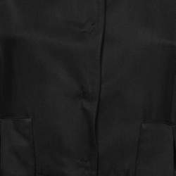 Fendi Black Crepe Pleated Button Front Dress M