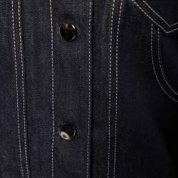 Fendi Navy Blue Denim Logo Detail Button Front Jacket M