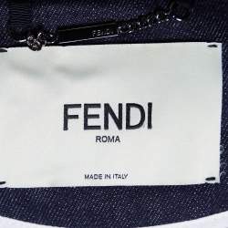 Fendi Navy Blue Denim Logo Detail Button Front Jacket M