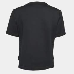 Pre Owned Fendi Black Cotton Knit Karlito Patch Crewneck T-Shirt M