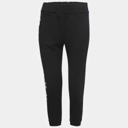 Fendi Black Cotton Karlito Stripe Detail Joggers M