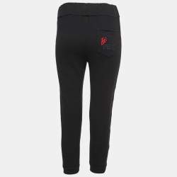 Fendi Black Cotton Karlito Stripe Detail Joggers M