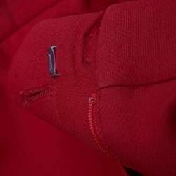 Fendi Red Wool Crepe Side Stripe Detail Wide-Leg Trousers S