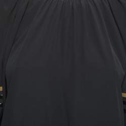 Pre Owned Fendi Black Silk Balloon Sleeve Top S