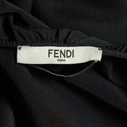 Pre Owned Fendi Black Silk Balloon Sleeve Top S