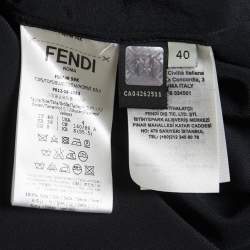 Pre Owned Fendi Black Silk Balloon Sleeve Top S