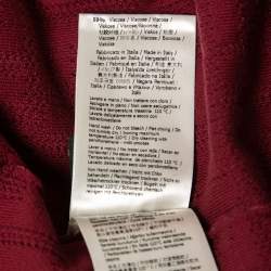 Pre Owned Fendi Burgundy FF Intarsia Knit Midi Dress M