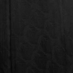 Fendi Black Patterned Silk Pleated Midi Skirt S