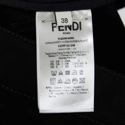 Pre Owned Fendi Black Cotton High Waisted Mini Skirt S