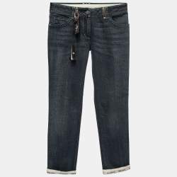 Pre Owned Fendi Vintage Blue Denim Selleria Jeans S Waist 28"