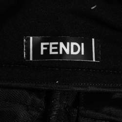 Pre Owned Fendi Black Jersey Snow Flake Patch Detail Trousers S/Waist 27"