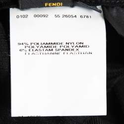 Pre Owned Fendi Black Jersey Snow Flake Patch Detail Trousers S/Waist 27"