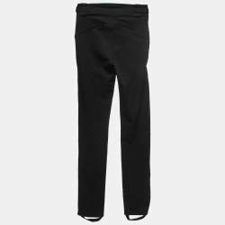 Pre Owned Fendi Black Jersey Snow Flake Patch Detail Trousers S/Waist 27"