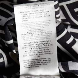 Fendi Monochrome Zucca Monogram Silk Belted Jumpsuit S