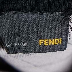 Pre Owned Fendi Pink Square Patterned Knit Skater Mini Skirt M