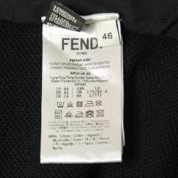 Fendi Black Cotton Logo Band Detail Zip-Up Jacket L