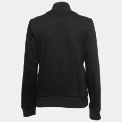 Fendi Black Cotton Logo Band Detail Zip-Up Jacket L