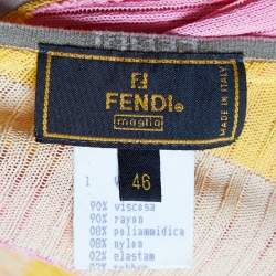 Pre Owned Fendi Maglia Vintage Multicolor Striped Knit Top L