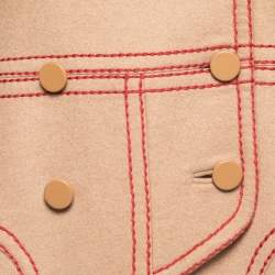 Fendi Brown Camel Hair & Wool Embroidered Coat S