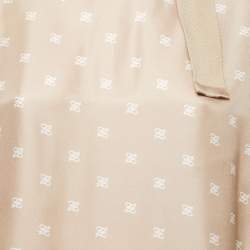 Pre Owned Fendi Beige Calligraphy Print Belted Collar Detail Blouse S