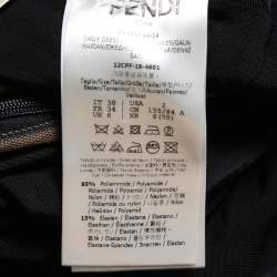 Pre Owned Fendi Brown Zucca Monogram Mesh Midi Dress S