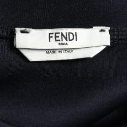 Pre Owned Fendi Black Neoprene Pink Monster Eye Sweatshirt S