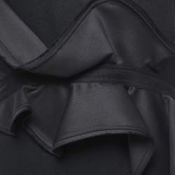 Pre Owned Fendi Black Wool Ruffle Detailed Short Dress M