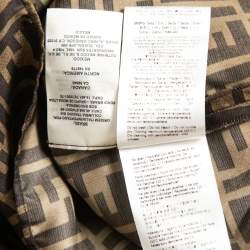 Fendi Brown Zucca Print Silk Pajama Top & Shorts XS