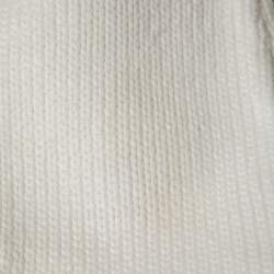 Pre Owned Fendi White Cotton Knit Embroidered Logo Sweater S