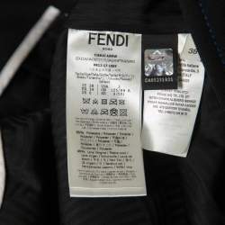 Fendi Black Wool Blend Fur Cuff Detail Tailored Blazer S