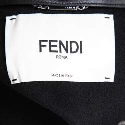 Fendi Black Wool and Mink Fur Zip Front Cropped Jacket S