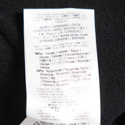 Fendi Black Wool and Mink Fur Zip Front Cropped Jacket S