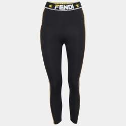 Fendi Black Jersey Logo Pattern Printed Leggings L Fendi | The Luxury Closet