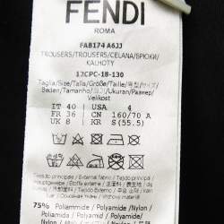 Fendi Black Technical Jersey Logo Band Trim Leggings S