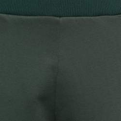 مملوكة مسبقًا Fendi Dark Green Cotton Knit Logo Side Stripe Track Pants M