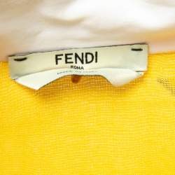 مملوكة مسبقًا Fendi Yellow Cotton Blend Jacquard Mini Dress S