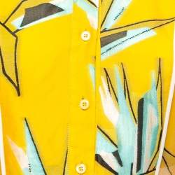 مملوكة مسبقًا Fendi Yellow Cotton Blend Jacquard Mini Dress S