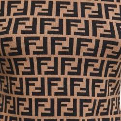 Fendi Brown Zucca Monogram Knit Sweatshirt S