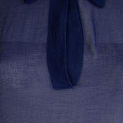 Fendi Indigo Cotton Draw String Long Sleeve Top M