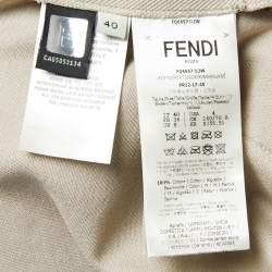 Pre Owned Fendi Beige Cotton Floral Embellished Pocket Detail Mini Skirt S