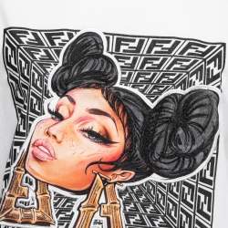 Pre Owned Fendi X Nicki Minaj White Cotton Graphic T-Shirt M