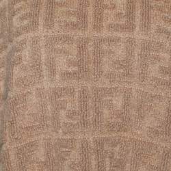 Pre Owned Fendi Light Brown Wool Knit Logo Monogram Turtleneck Sweater M