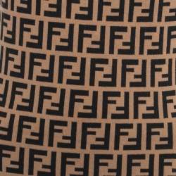 مملوكة مسبقًا Fendi Brown Zucca Patterned Knit Sleeveless Bodycon Dress M