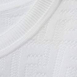 Fendi White FF Monogram Knit Midi Sheath Dress XS