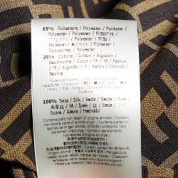 Pre Owned Fendi Brown Zucca Monogram Canvas Belted Trench Coat M