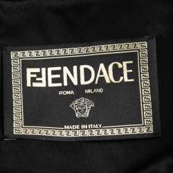 Pre Owned Versace X Fendi Black Jersey Sleeveless Midi Dress S