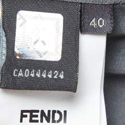 Fendi Vintage Grey Wool Drape Detail Knee Length Skirt S