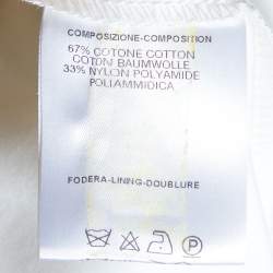 Pre Owned Fendi White Cotton Blend Pencil Skirt L