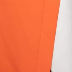 Fendi Orange/White Crepe Overlap Detail Knee Length Skirt M